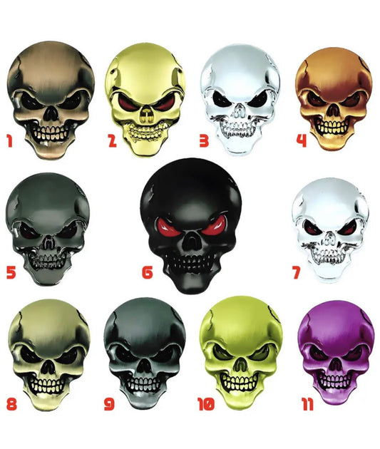 4 Skulls Skull Sticker Badge Emblem Motorcycle Car Sticker 8X6 cm NEW - Auto Aesthetics
