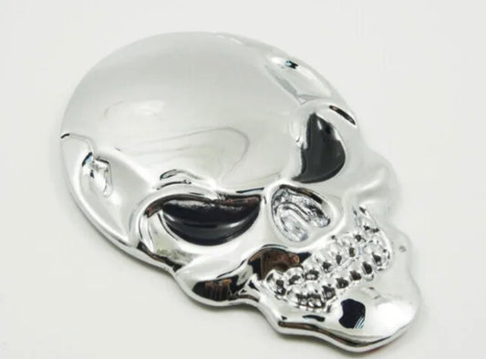 Skull 3D Metal Emblem Skull Logo Sticker Badge Car Vehicle - Auto Aesthetics